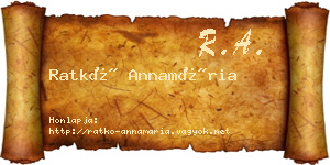 Ratkó Annamária névjegykártya