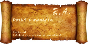Ratkó Annamária névjegykártya